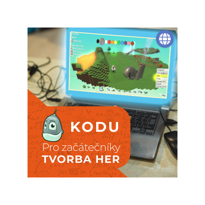 Dítě programující pomocí Kodu Game Lab